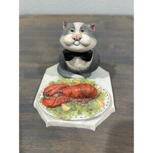 Comic & Curious Cats "Dinner is Served" Cat With Lobster Figurine